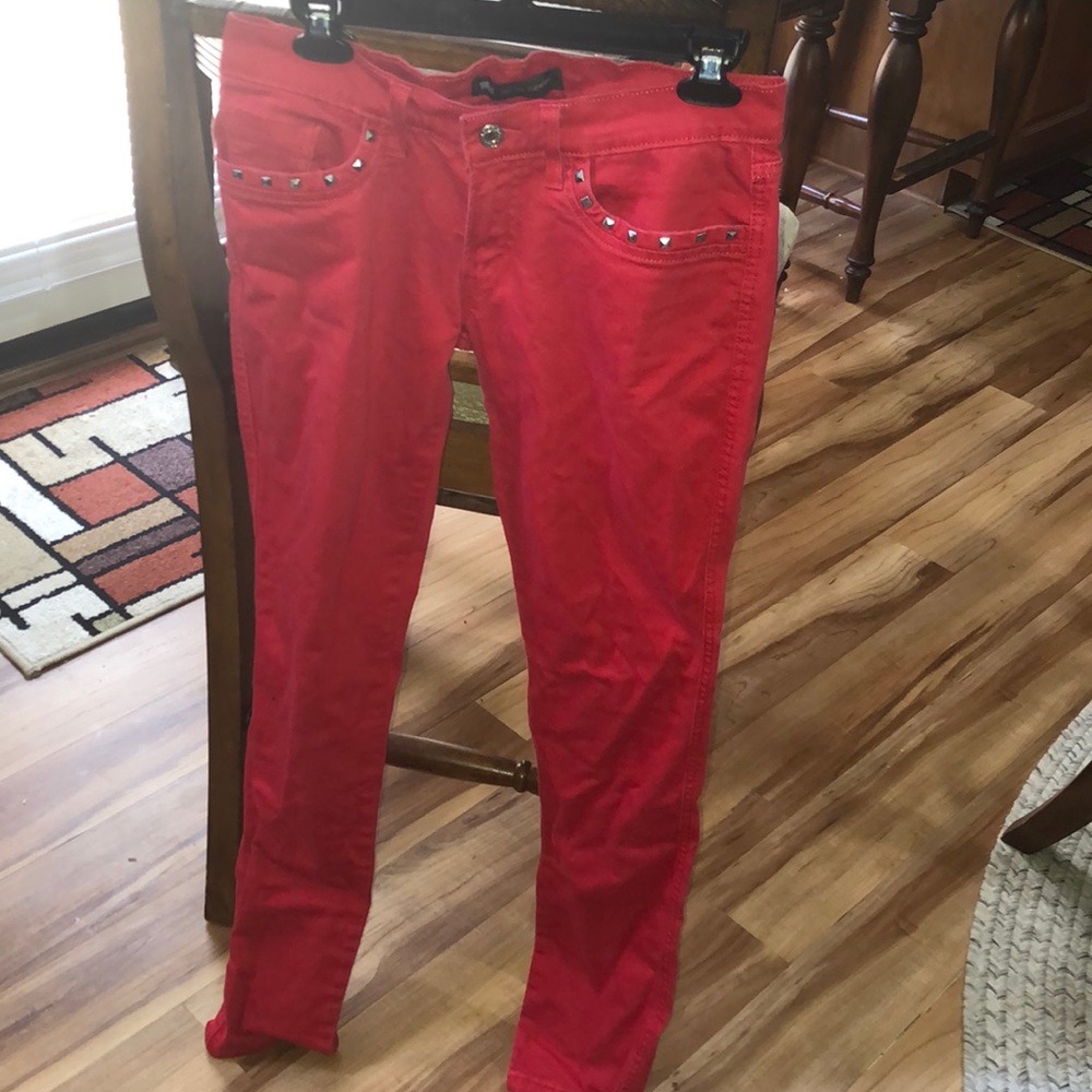 Red Rhinestone Jeans